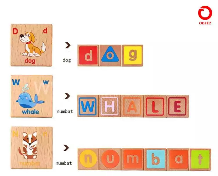 ABC Solid Wooden Building Blocks With Multiple Activities - Default Title - Odeez | Educational Toys Pakistan 