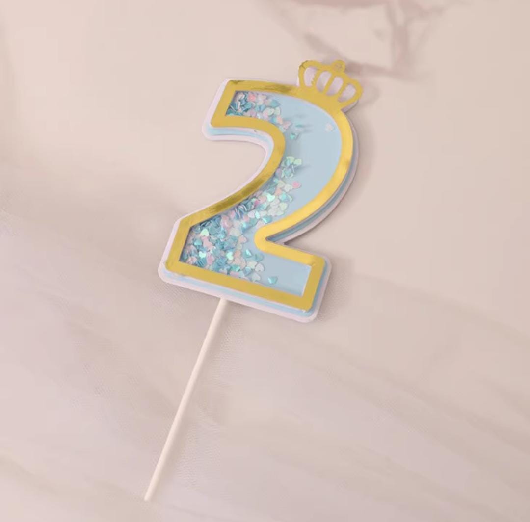 Age Fancy Shining Star Birthday Cake Topper - One year / Blue-One year / Pink-Two year / Blue-Two year / Pink - Odeez | Educational Toys Pakistan 