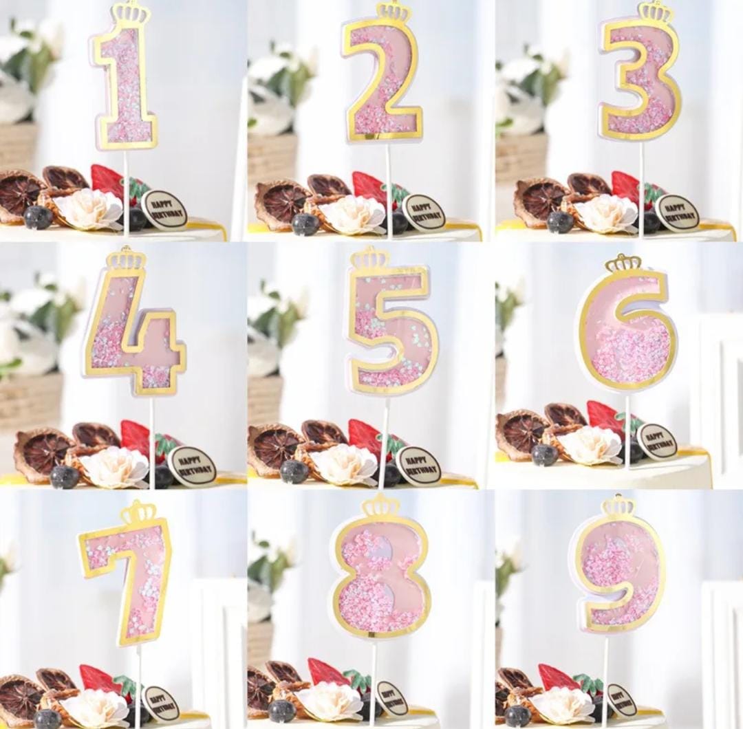 Age Fancy Shining Star Birthday Cake Topper - One year / Blue-One year / Pink-Two year / Blue-Two year / Pink - Odeez | Educational Toys Pakistan 