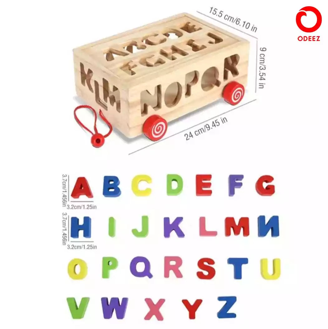 Alphabet Sorting Wooden Car - Default Title - Odeez | Educational Toys Pakistan 