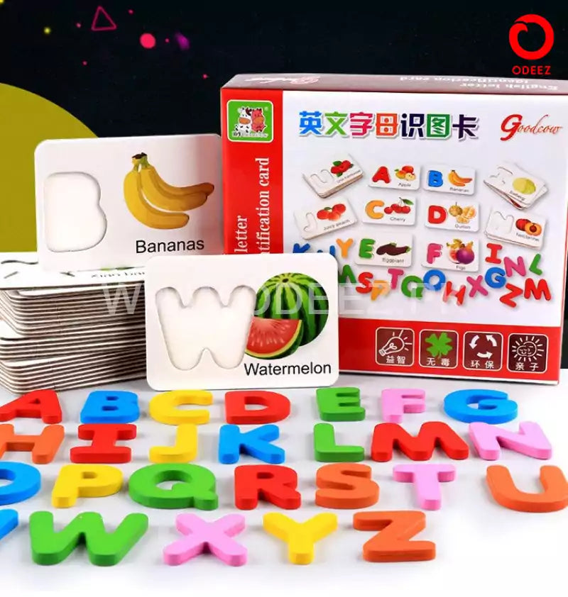 Alphabet wooden Identification Cards - Default Title - Odeez | Educational Toys Pakistan 