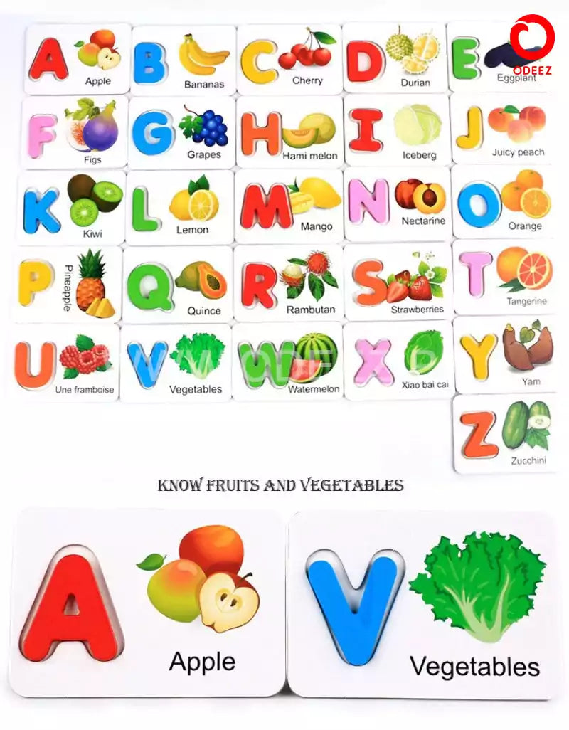 Alphabet wooden Identification Cards - Default Title - Odeez | Educational Toys Pakistan 