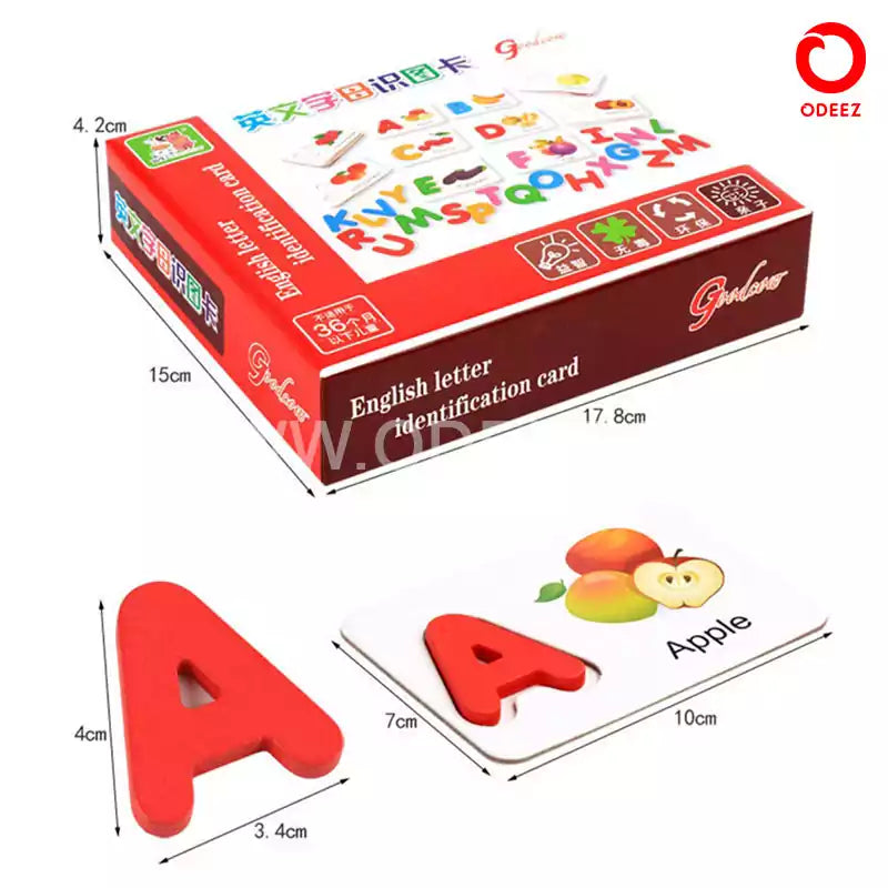 Alphabet wooden Identification Cards - Default Title - Odeez | Educational Toys Pakistan 