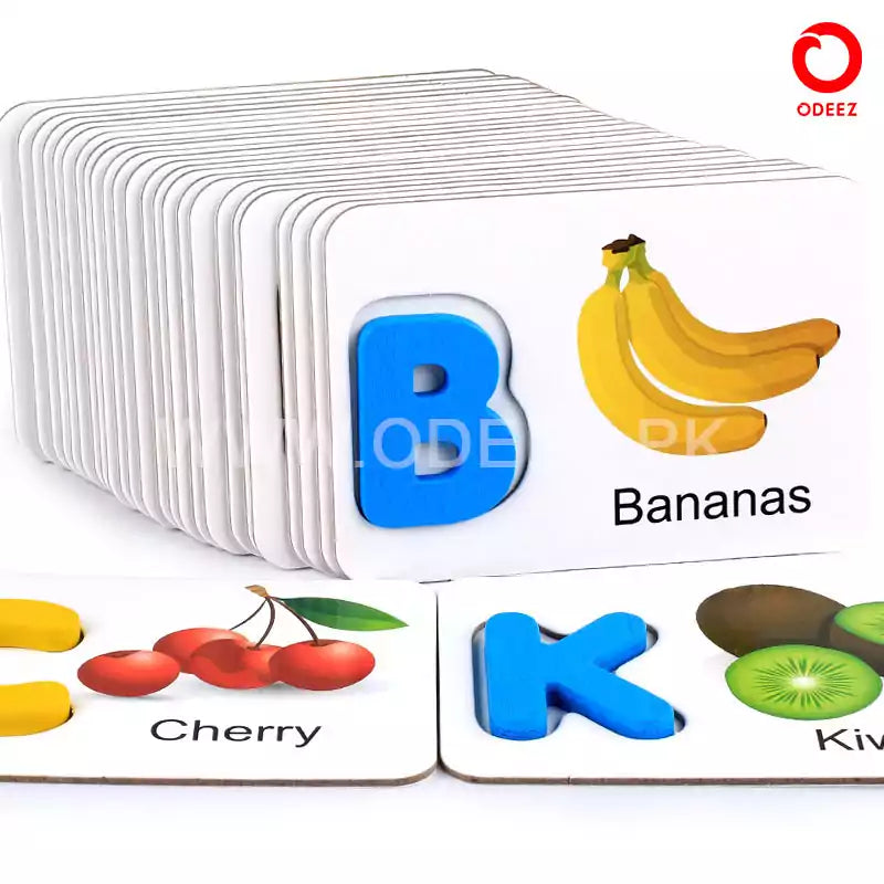 Alphabet wooden Identification Cards - Default Title - Odeez | Educational Toys Pakistan 