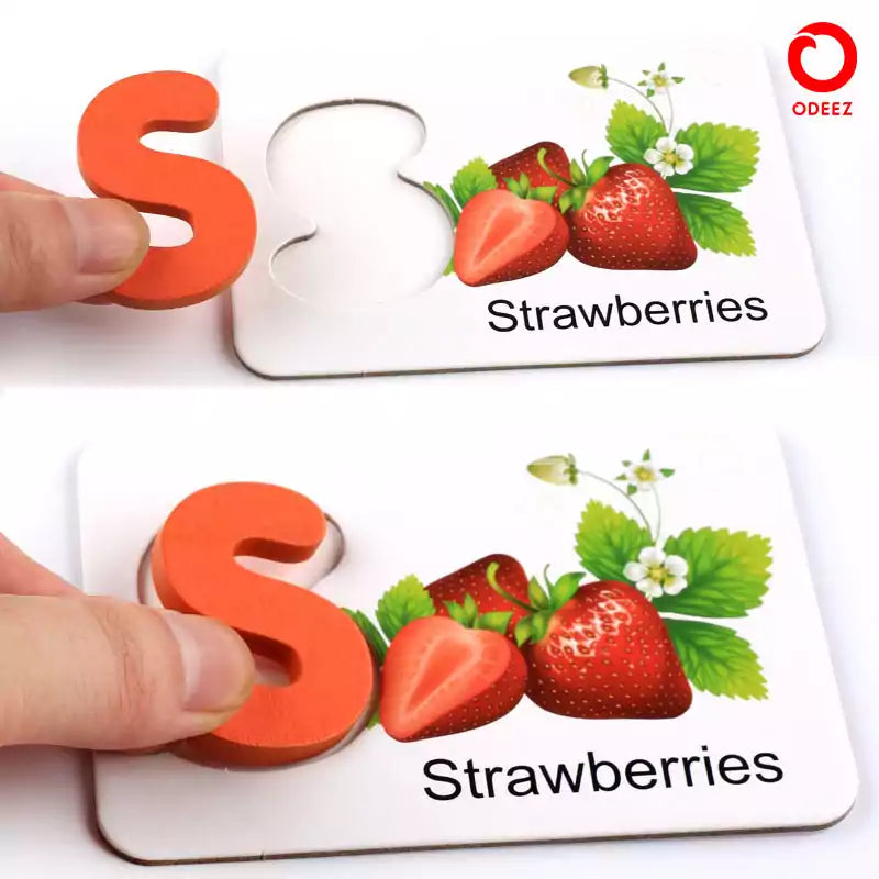 Alphabet wooden Identification Cards - Default Title - Odeez | Educational Toys Pakistan 
