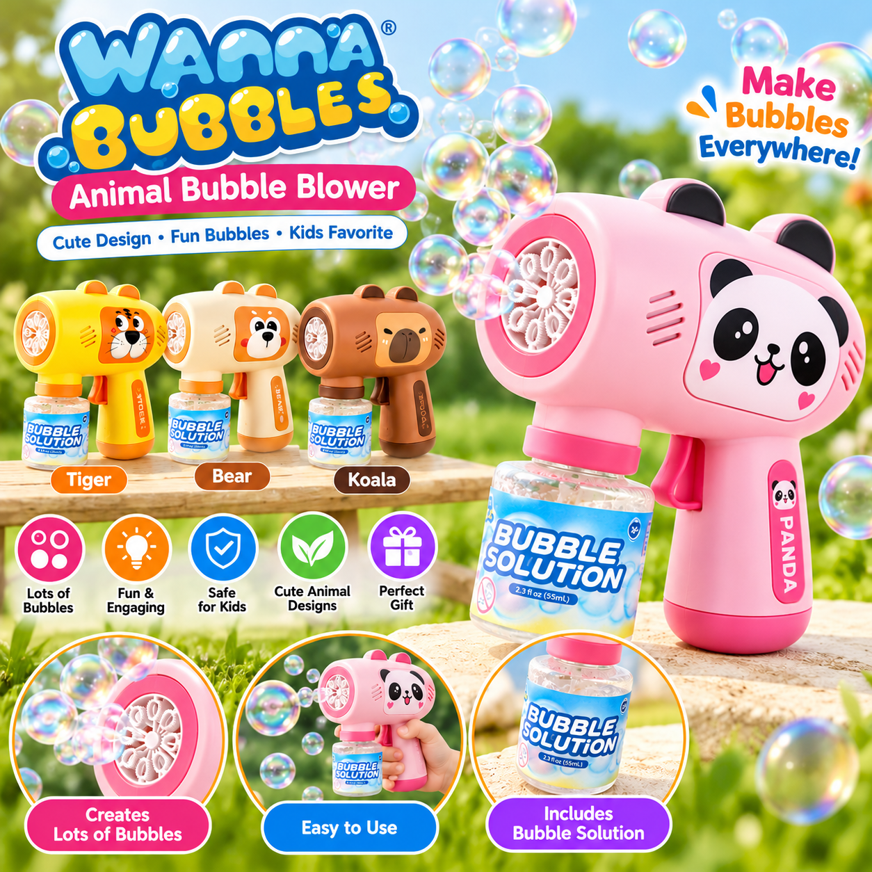 Cartoon Animal Bubble Blower Gun - 026