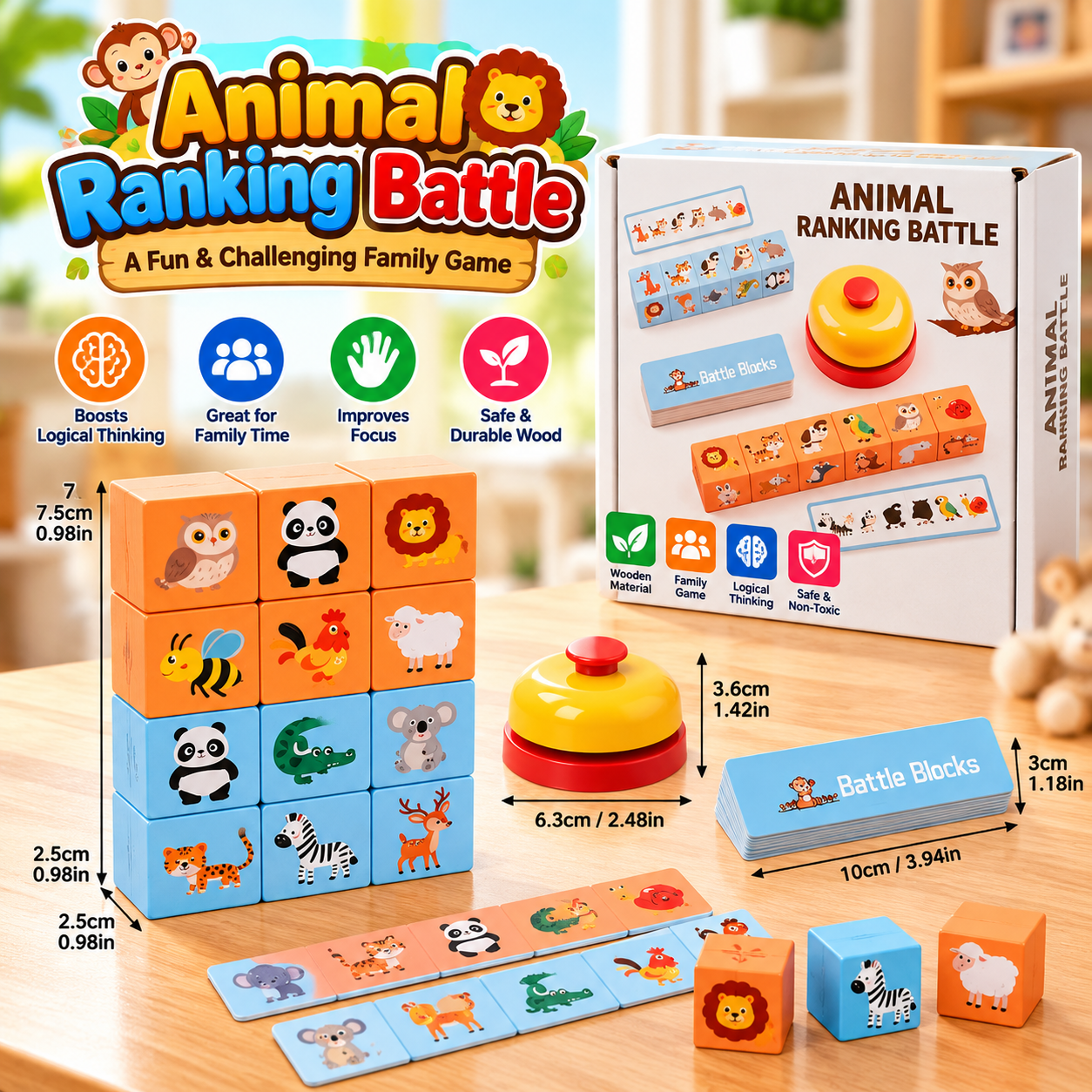 Animal Ranking Battle Family Board Game