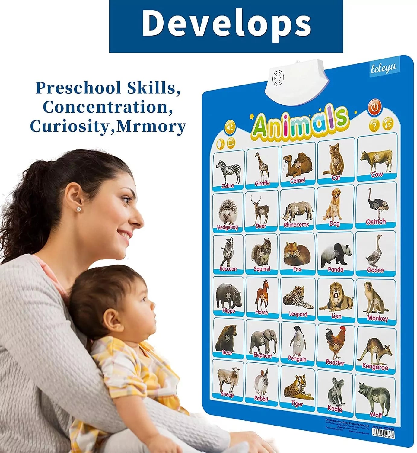 Animals Recognition Chart with Sound for Kids - 906 - Default Title - Odeez | Educational Toys Pakistan 