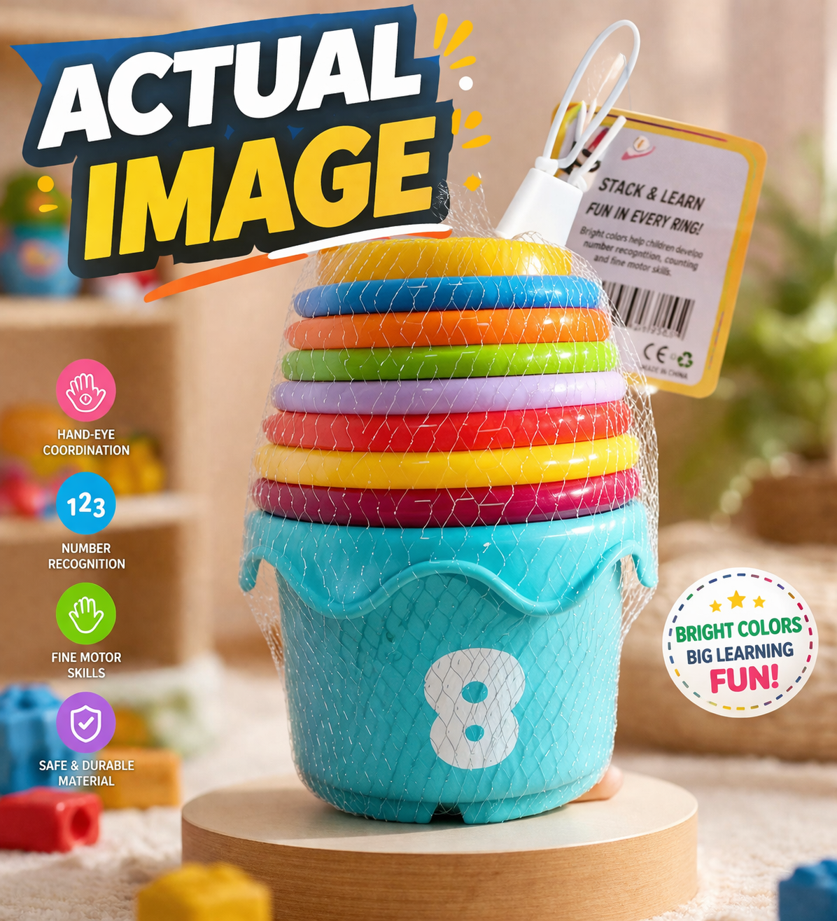 Stacking Cups for Infants Bath & Learning Toy 8 Piece - 738