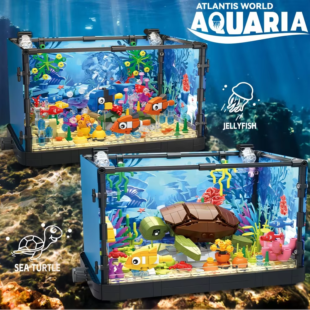 Ocean Fish Tank Aquarium Building Block Mdoel Set - 725 pieces