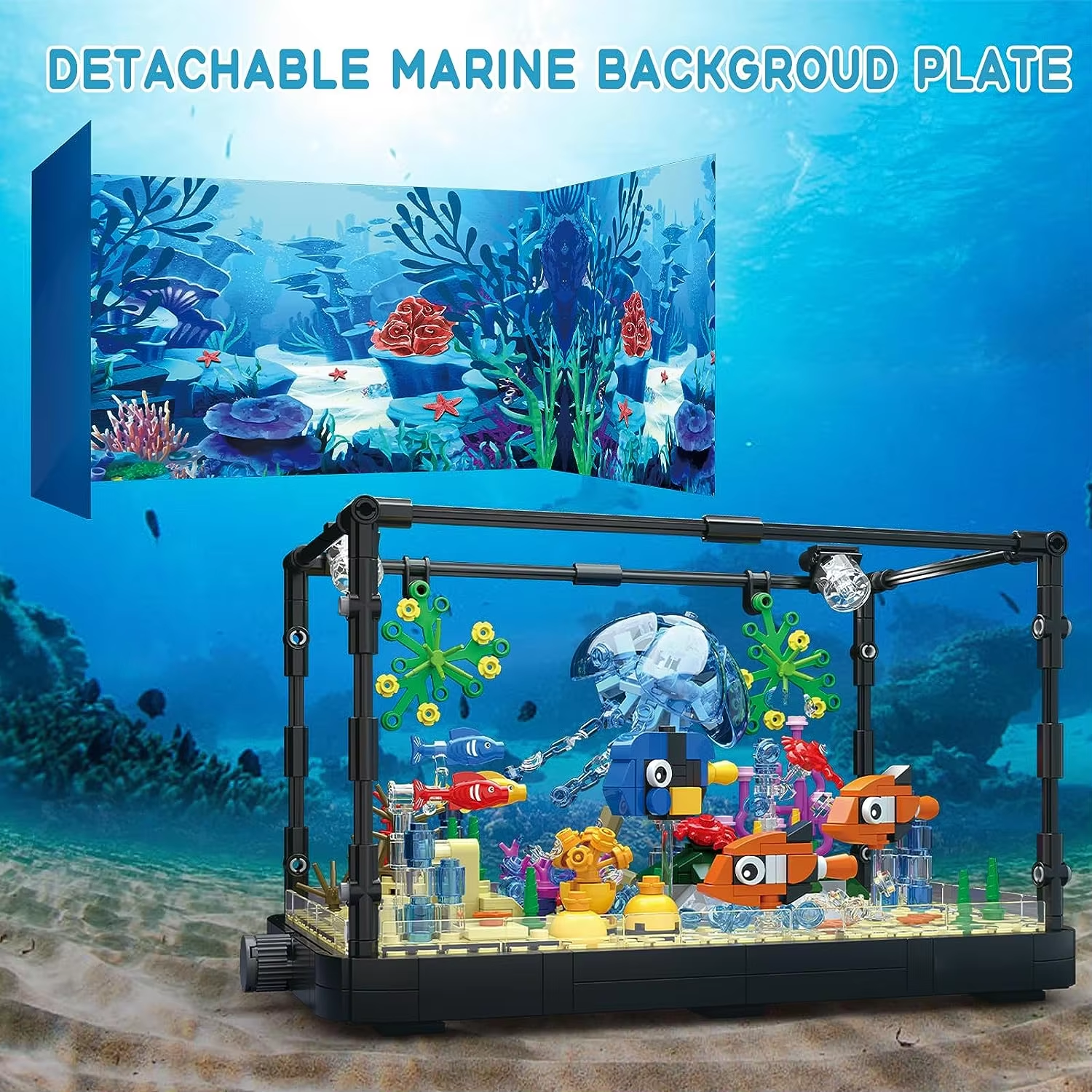 Ocean Fish Tank Aquarium Building Block Mdoel Set - 725 pieces