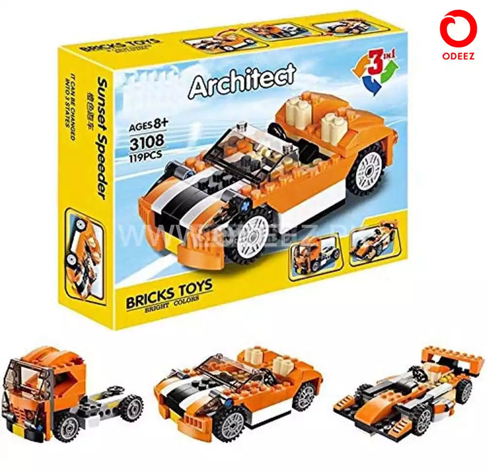 Architect Sunset Speeder Model 3 - 119 Pieces - Default Title - Odeez | Educational Toys Pakistan 