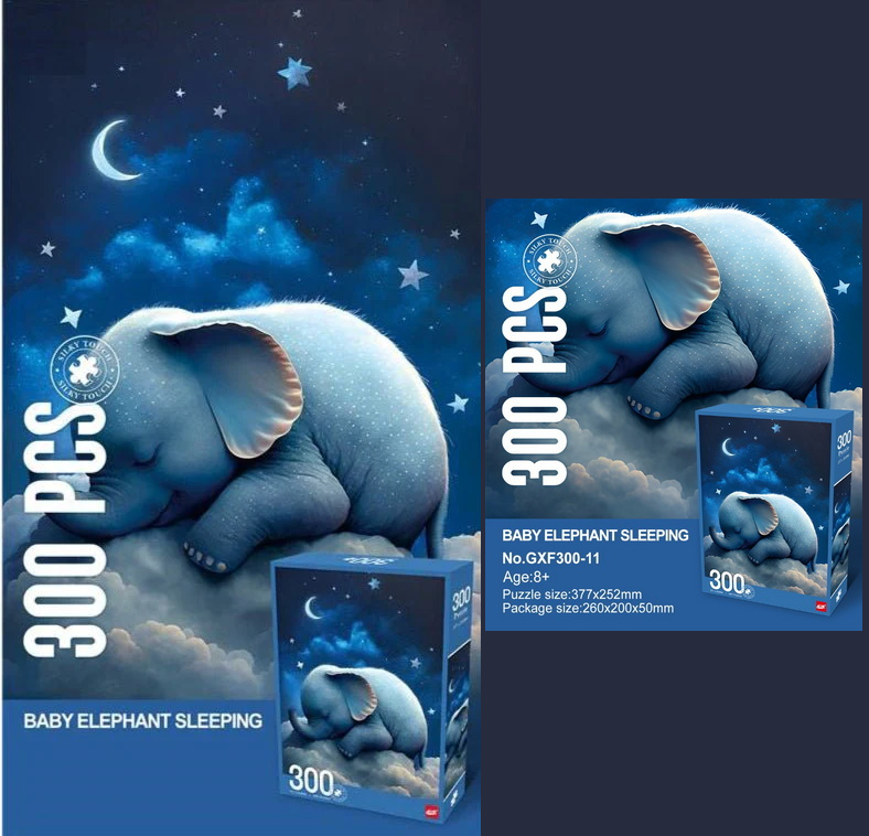 Art Puzzle Baby Elephant Sleeping 300 pieces Jigsaw Puzzle - 011