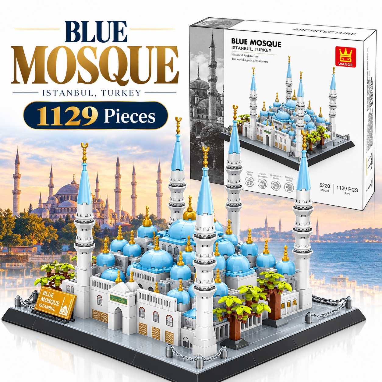 Blue Mosque Istanbul Building Blocks Set 1129 Pieces