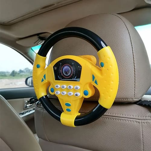 Kids Steering Wheel Toy with Lights and Sounds 360° Rotating Simulated Driving Random Color