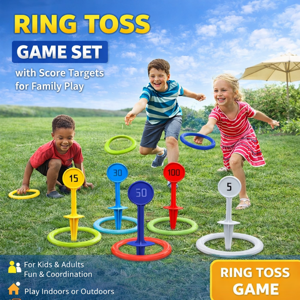 Ring Toss Game Set with Score Targets for Family Play - 002
