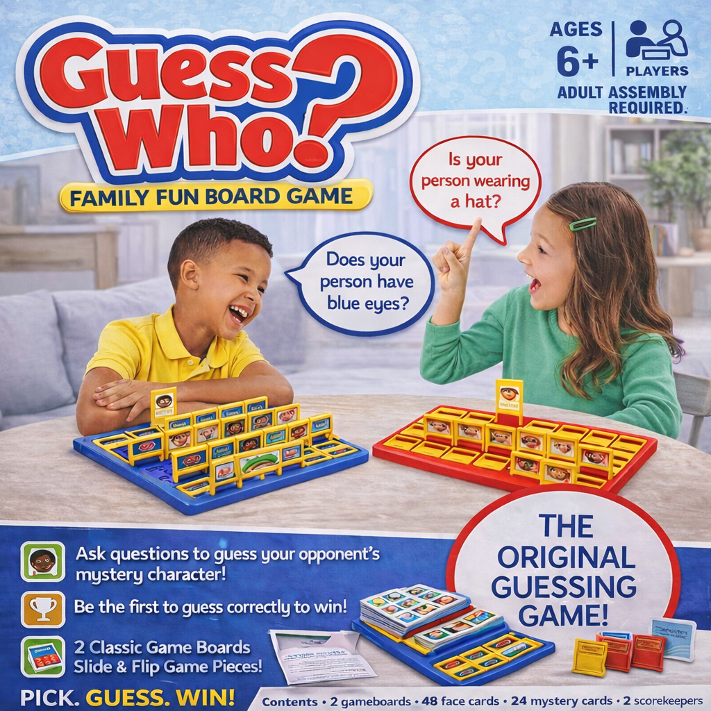 Guess Who? Classic Family Guessing Board Game for Kids - 76Y