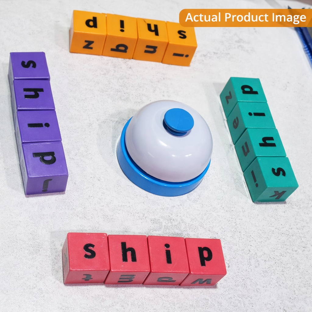 Word Spelling Blocks Building Challenge Game 50 Spelling Cards - 053