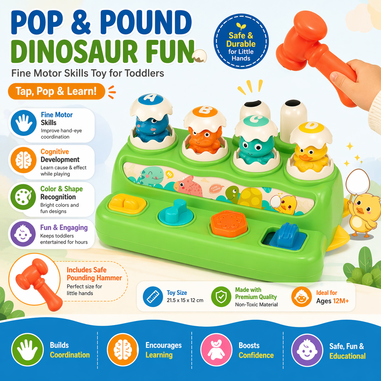 Whack-a-Mole Learning Toy Fine Motor Skills Game for Toddlers - 023