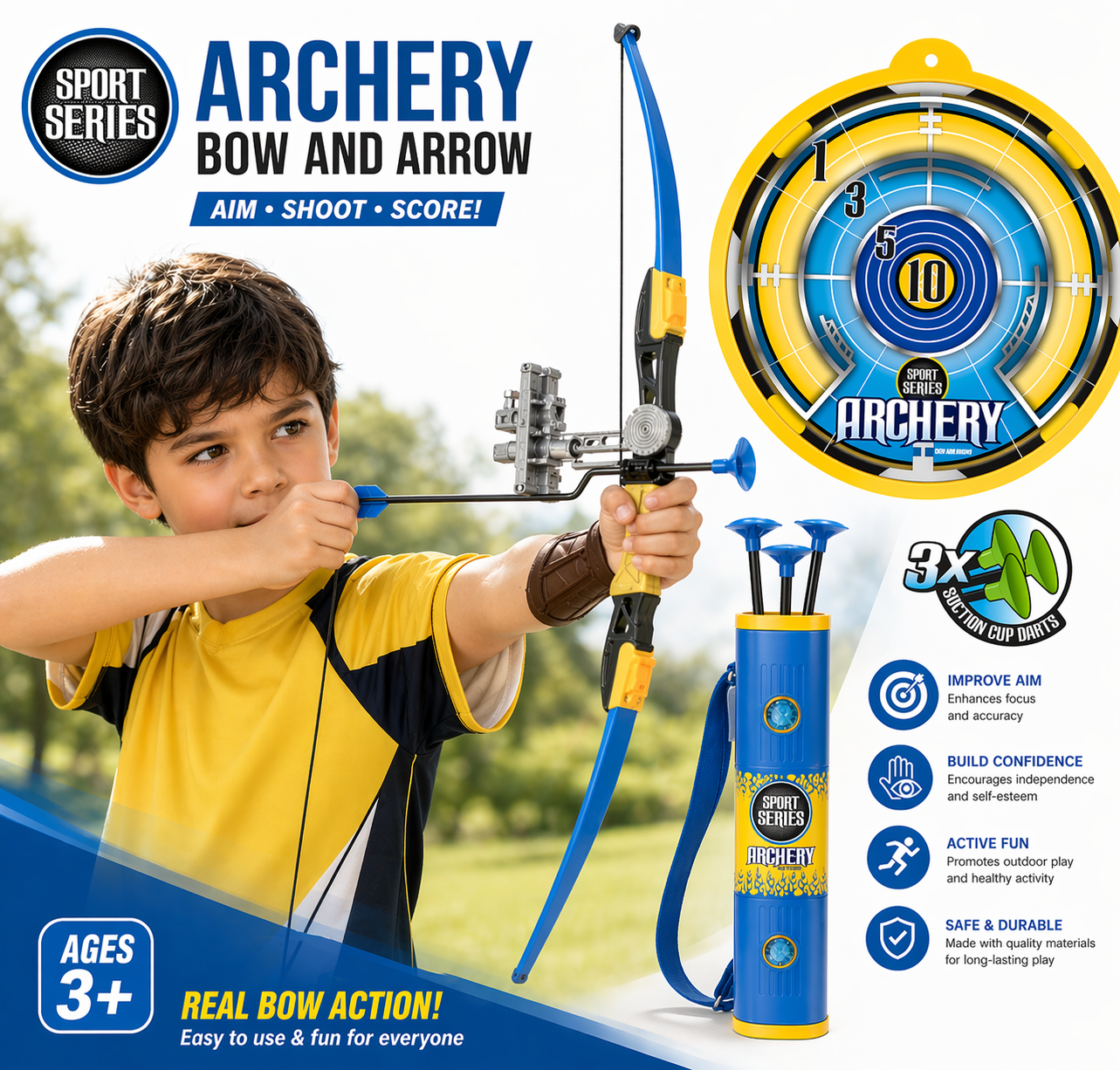 Kids Archery Bow and Arrow Set with Laser Light