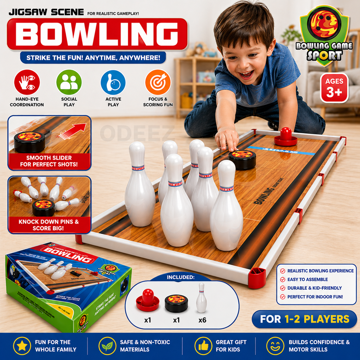 Tabletop Bowling Game Set for Kids - 37C