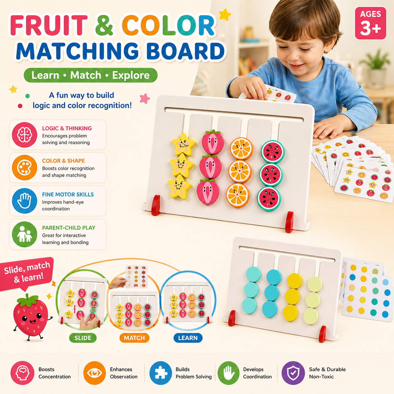 Montessori Color Pattern Matching Mind Puzzle for Kids - 917