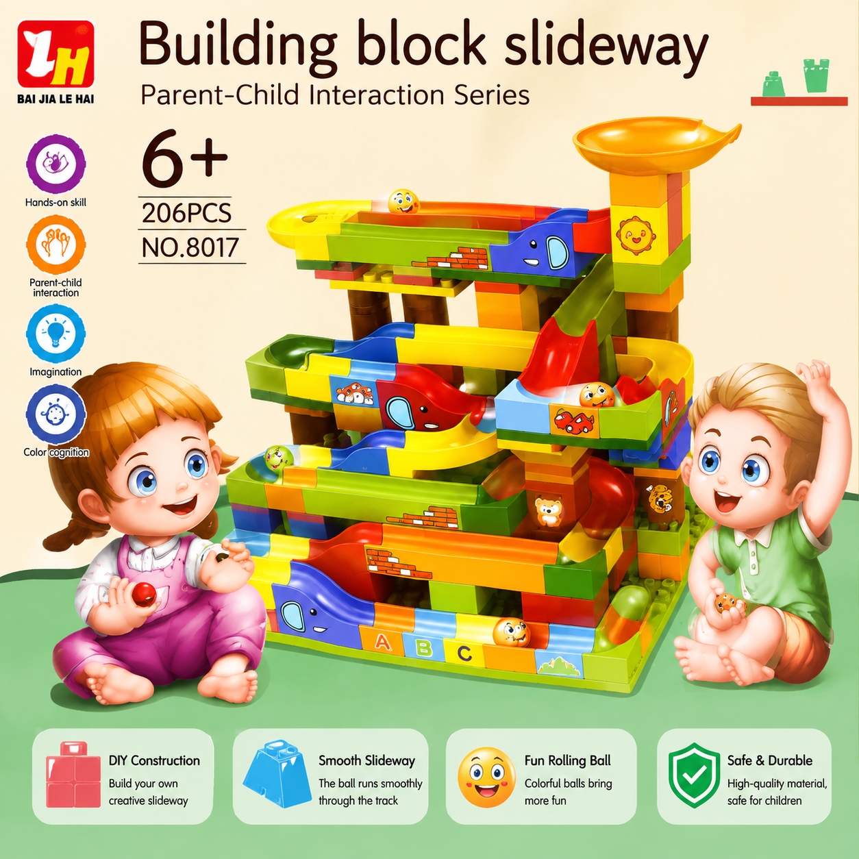Building Block Slideway 206 pieces - 017