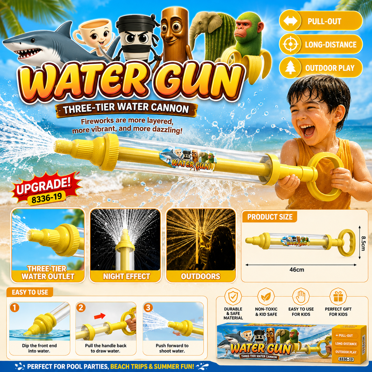 Three-Tier Water Pump Firework Fountain – Sparkling Outdoor Effect - 619