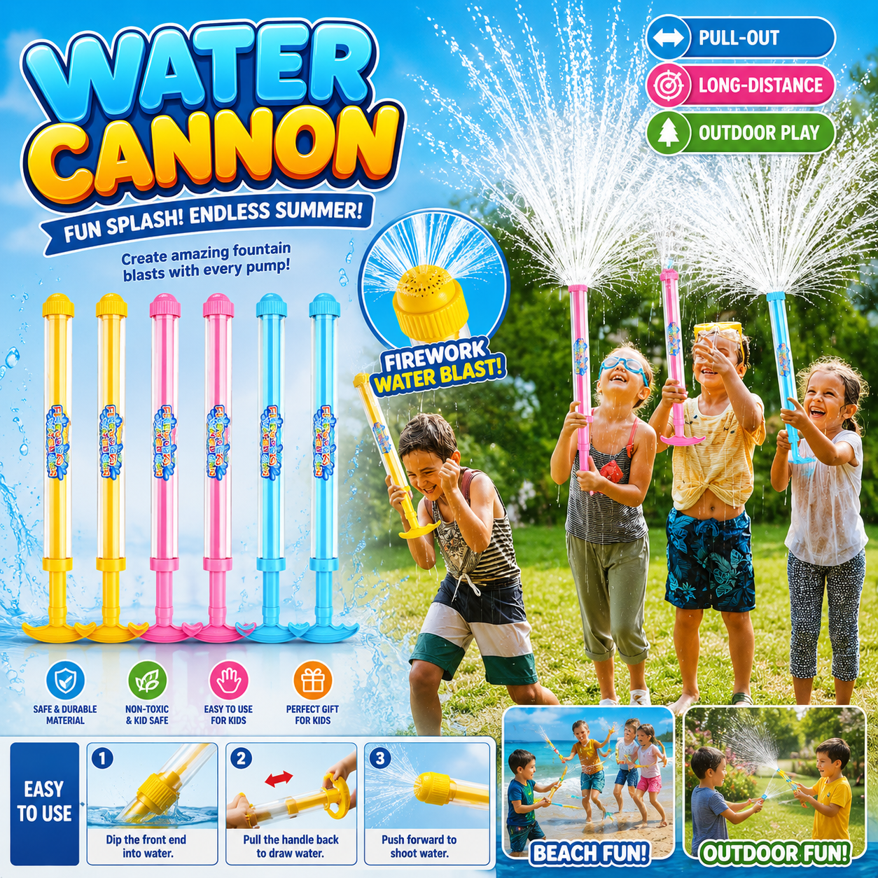 Firework Water Cannon Pump – Long-Distance Water Blaster - 332