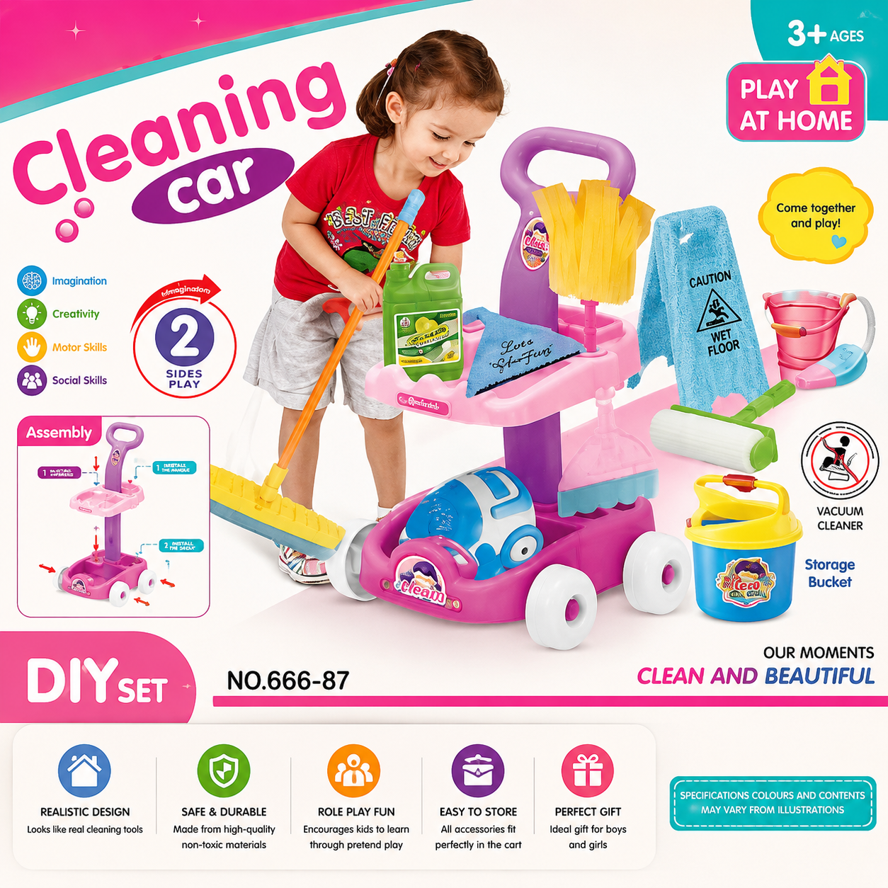 Kids Cleaning Trolley Playset - 687