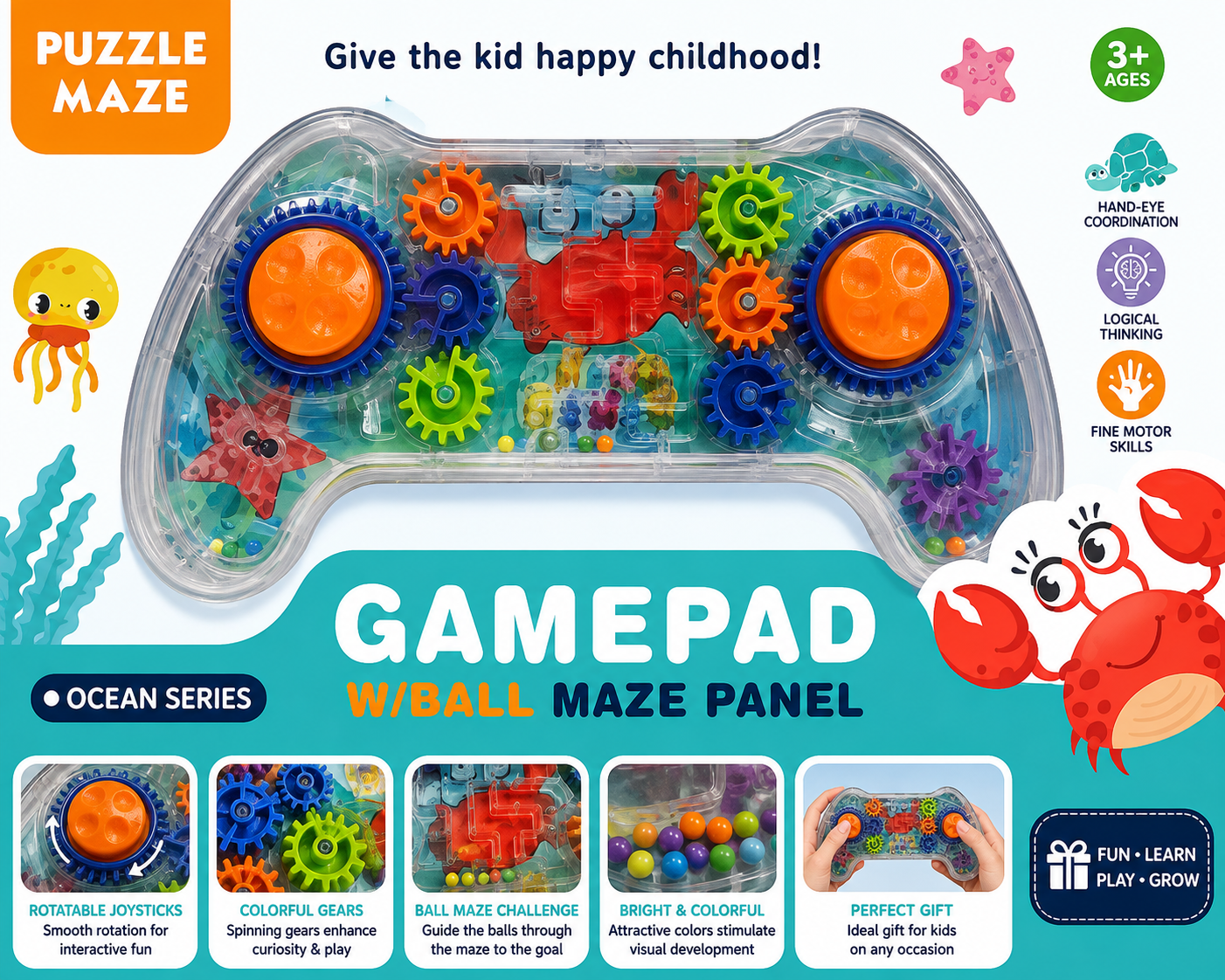 Gamepad Ball Maze Puzzle Toy - 344