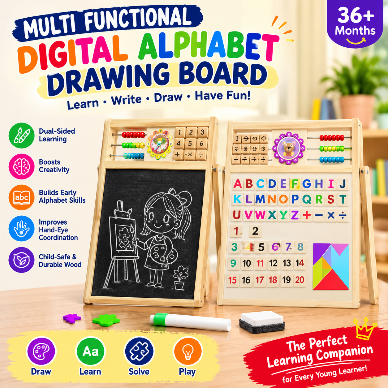 Multi-Functional Digital Alphabet Drawing Board - 924