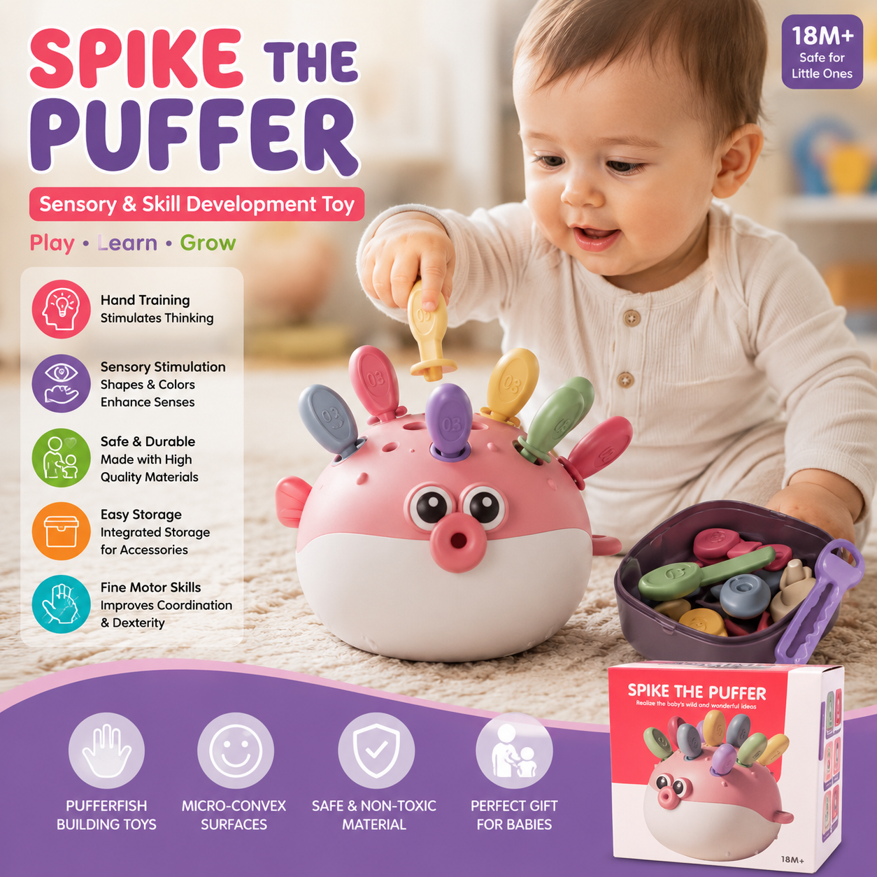 Spike the Puffer – Fine Motor Skills & Sensory Learning Toy - 151