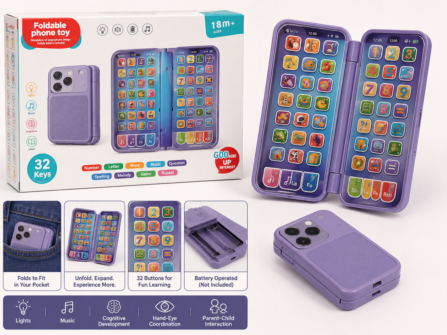 Mini iphone 17 pro max Foldable Learning Toy - 104