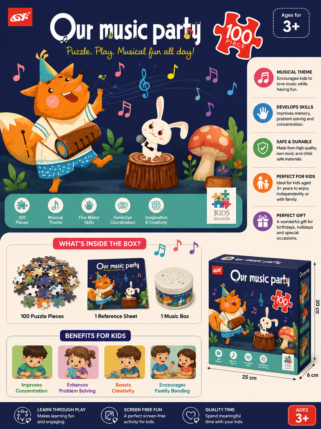 Our Music Party Puzzle 100 pieces - 001