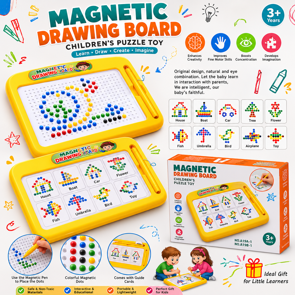 Magnetic Drawing Board Children's Learning Toy - 141