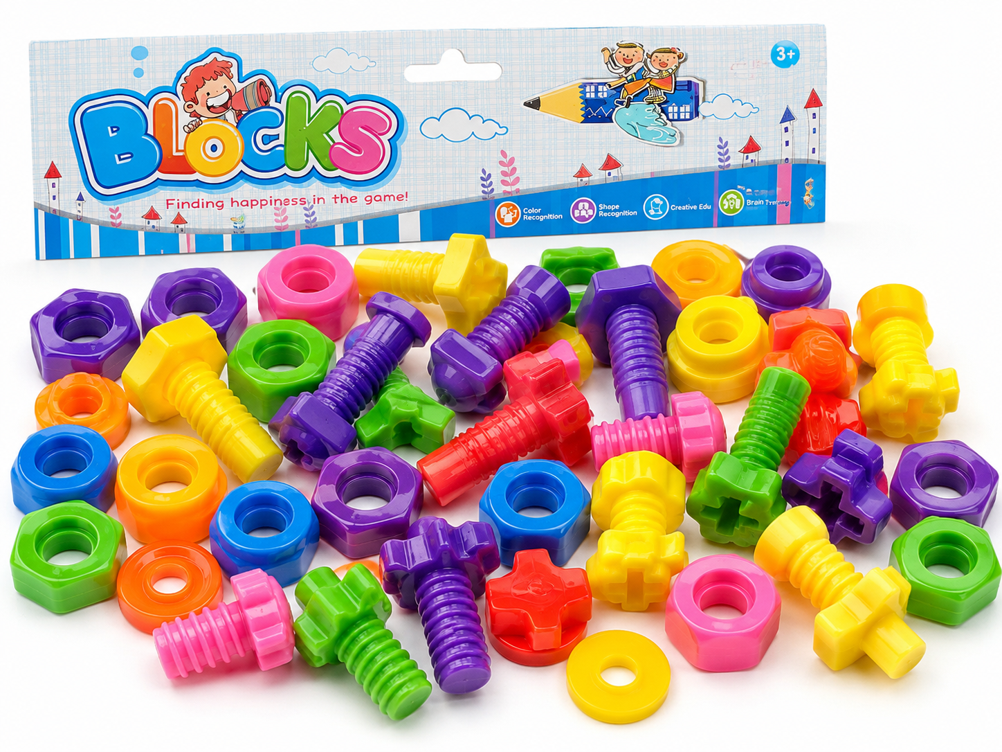 Colorful Nuts & Bolts Construction Set - 205