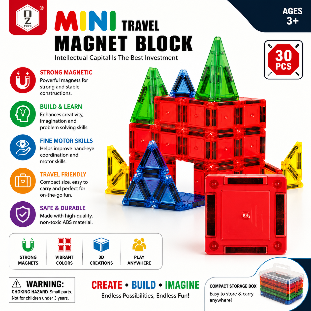 Mini Travel Magnet Block 30 piece - 81A