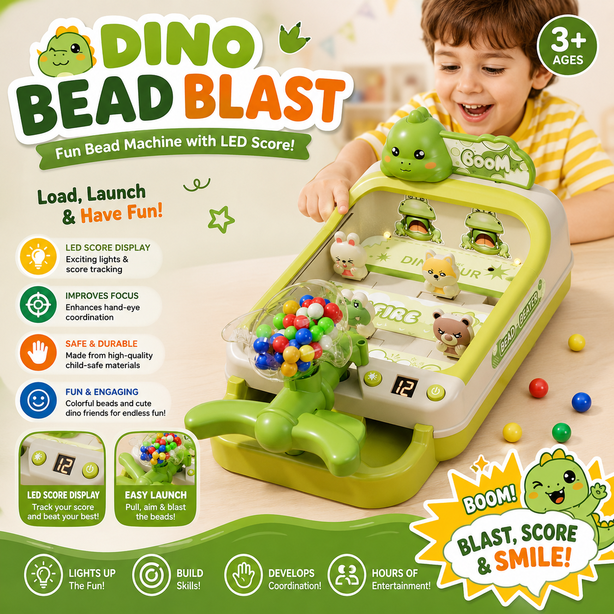 Fun Bead Blast Machine with LED Score