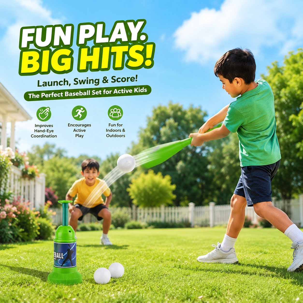 Kids Baseball Bat & Tee Set - 264