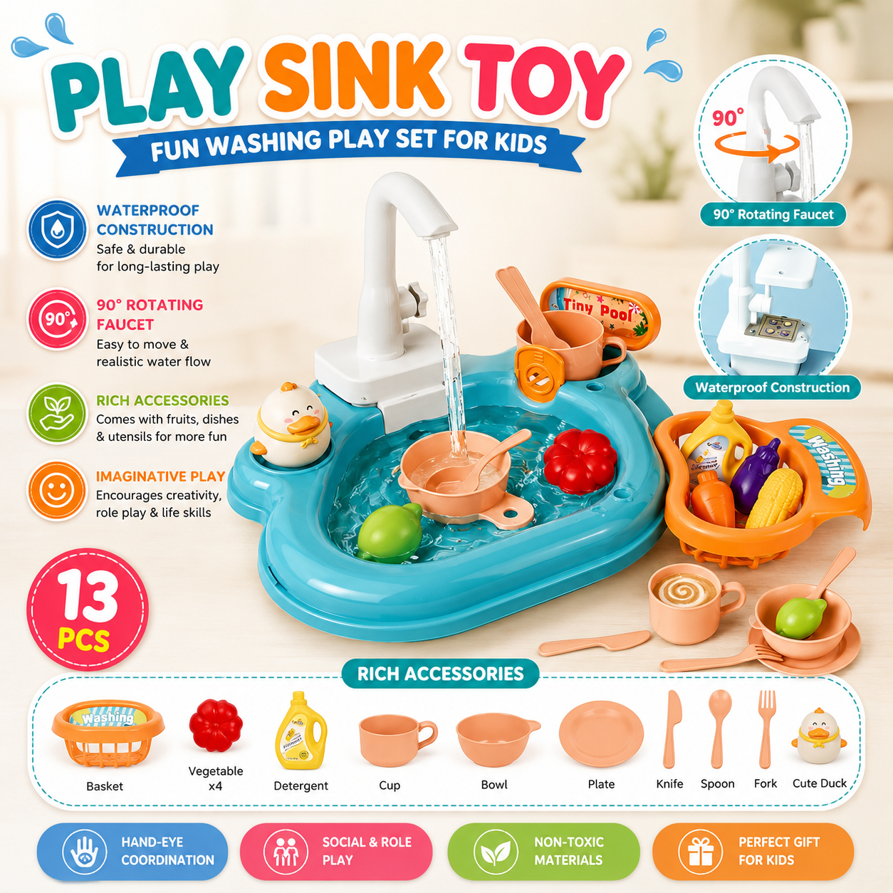 DIY Kitchen Dishwasher Sink Dream Pretend Play Kit - 041