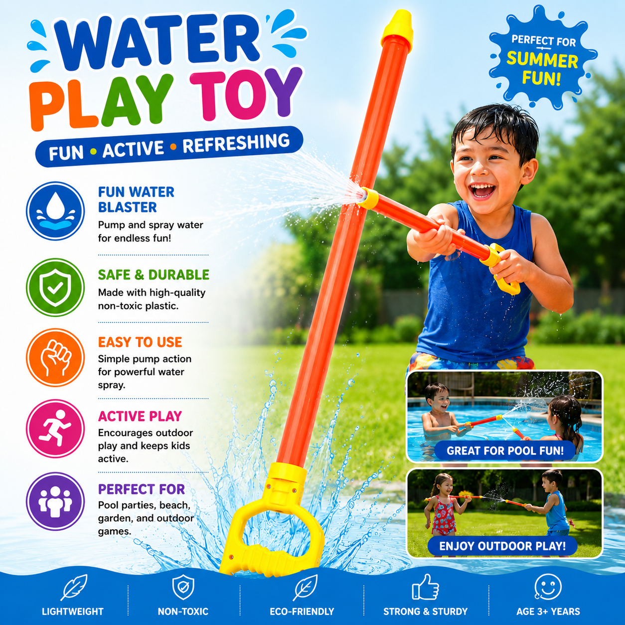 Water Play Pump Spray Gun Set 60 cm - 553