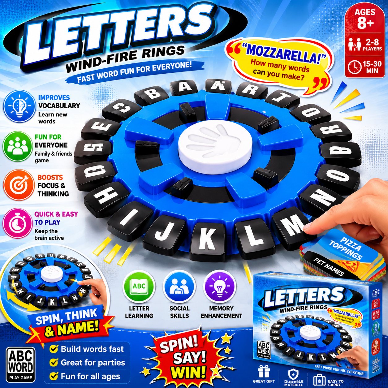 Letters Wind Fire Rings - 998