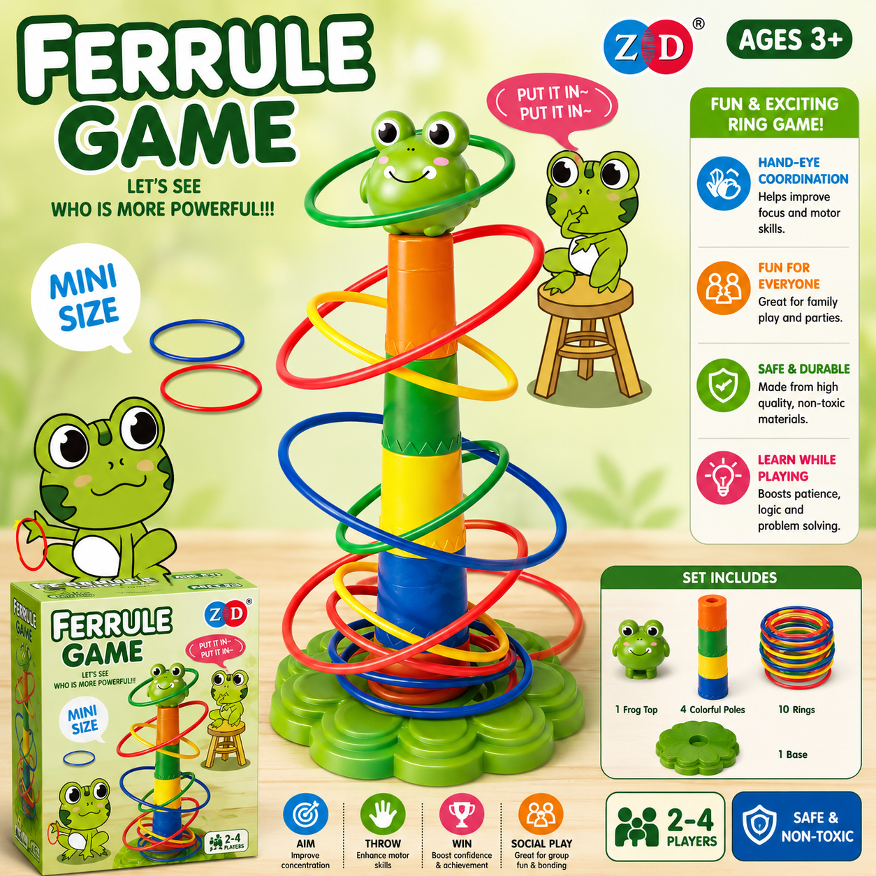 Frog Ring Toss Game (Ferrule Game) - 035