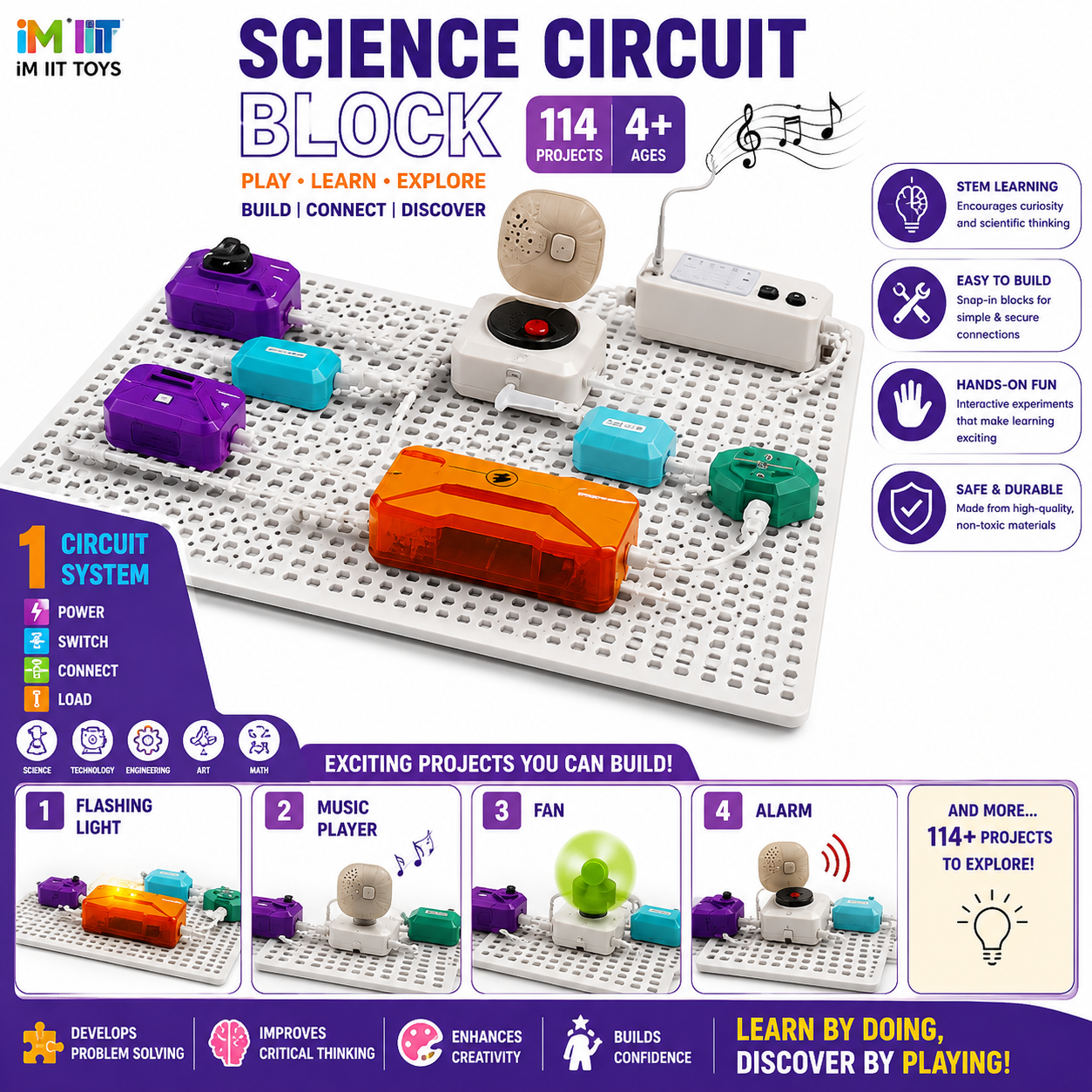 Science Circuit Block Electronic Educational Experiment Kit 40 plus Experiments - 020