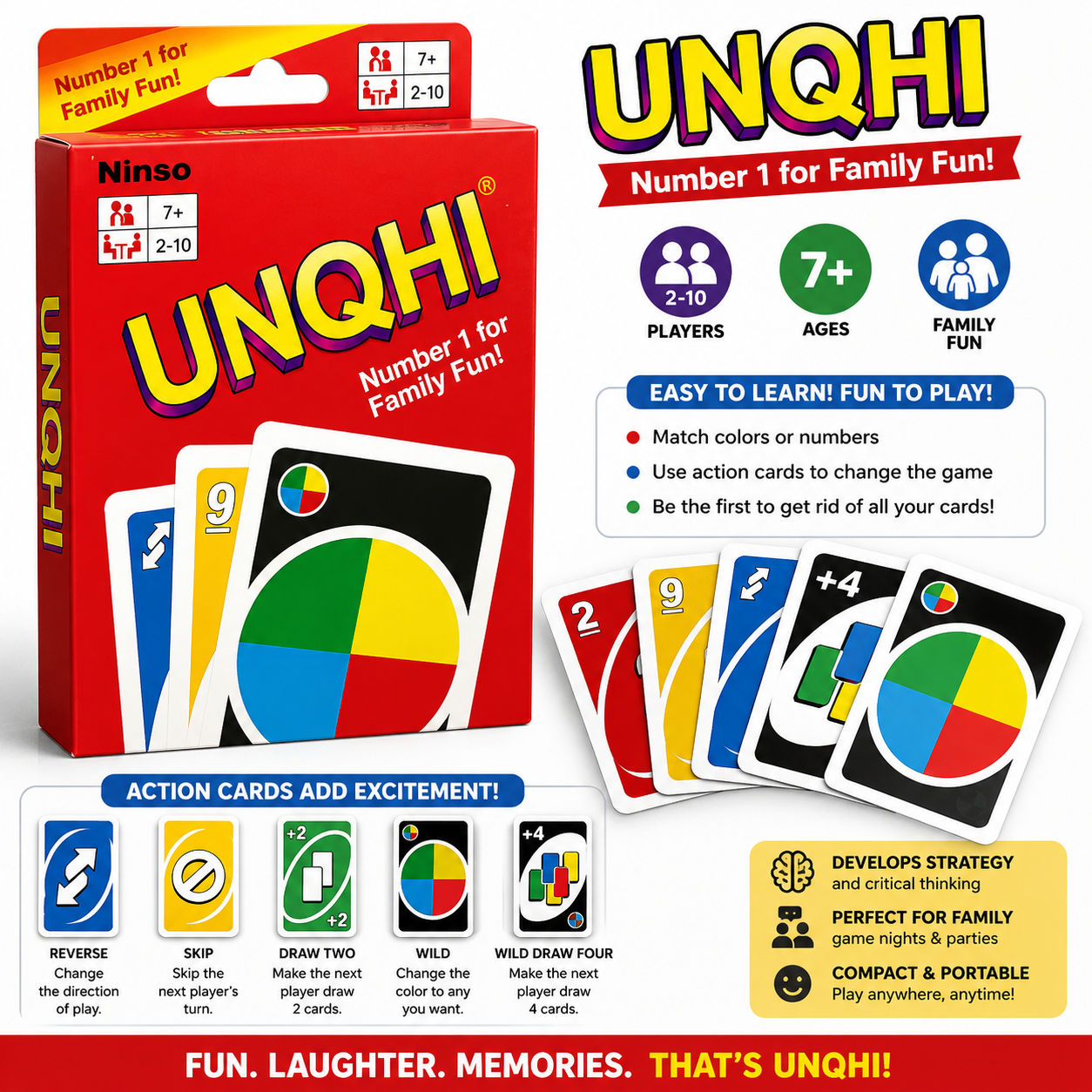 UNQHI Card Game for Kids and Family