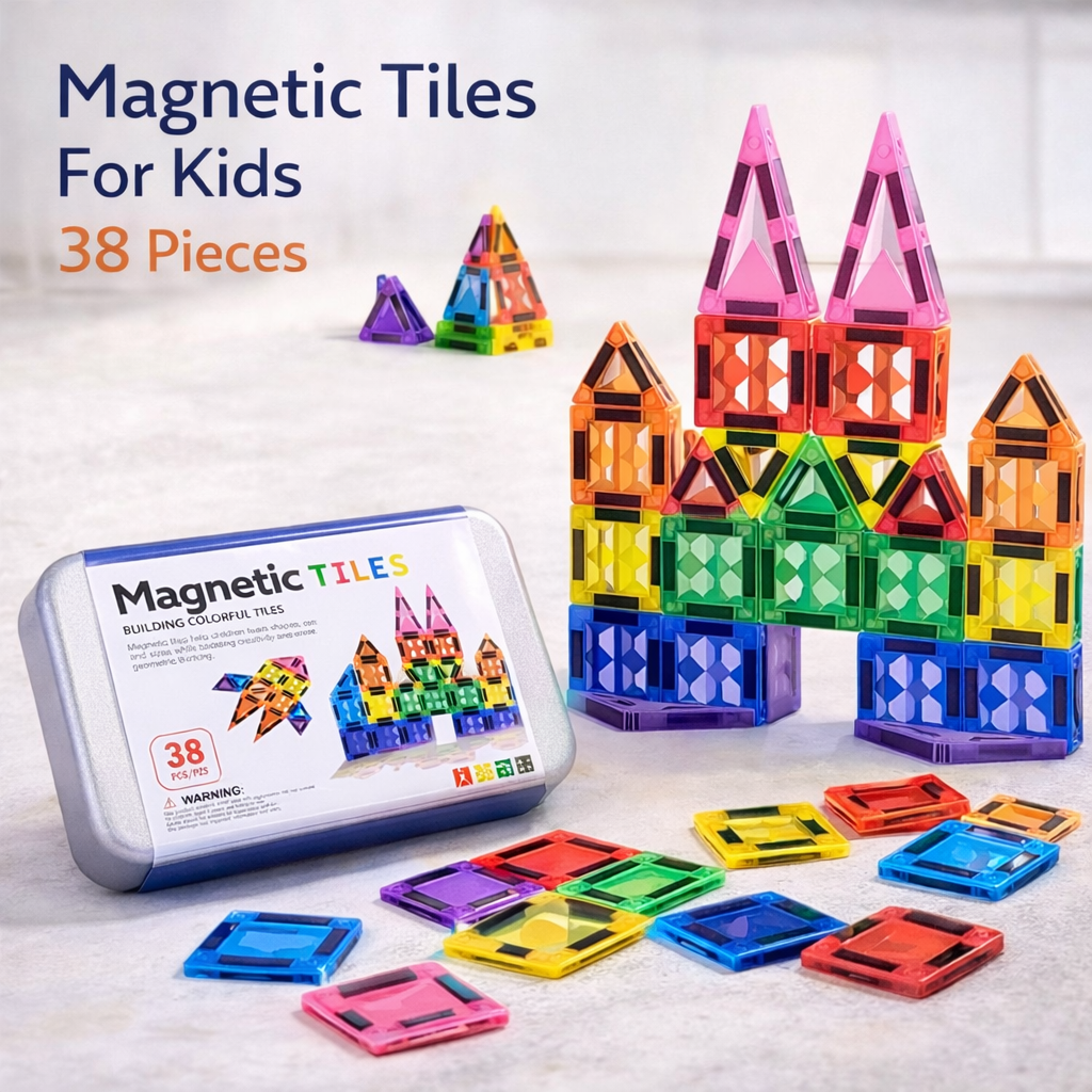 Magnetic Colorful Mini Tiles for Kids - 188