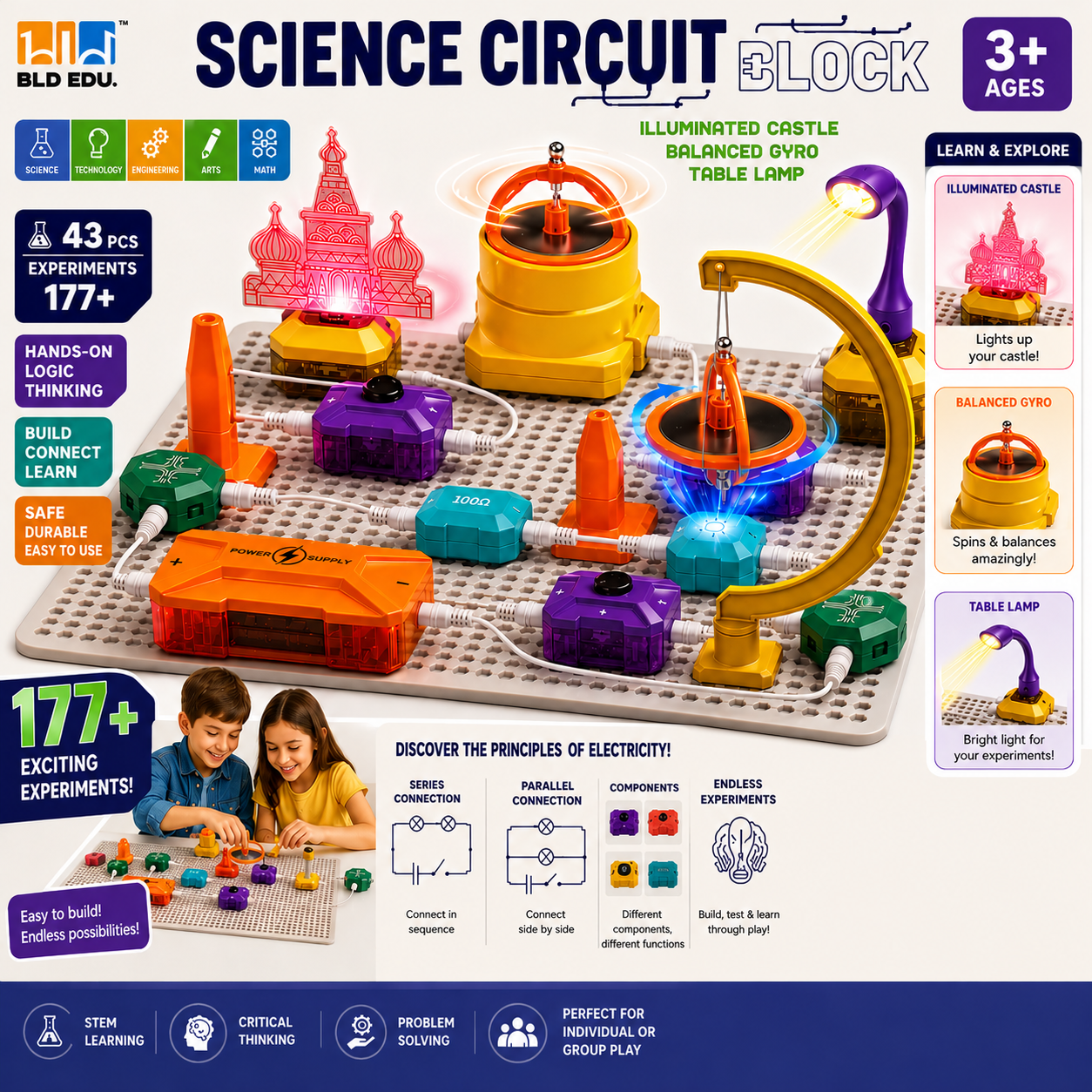 Science Circuit Block Electronic Educational Experiment Kit 150 plus Experiments - 002