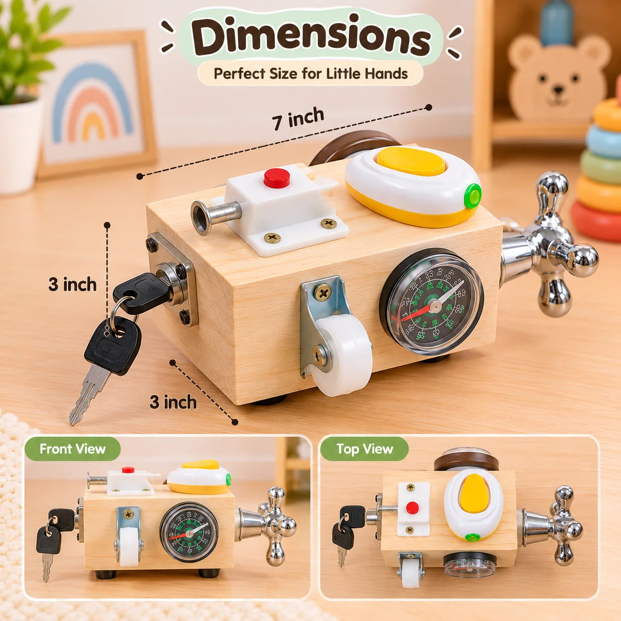 Wooden 8in1 Sensory Activity Interactive Busy Cube