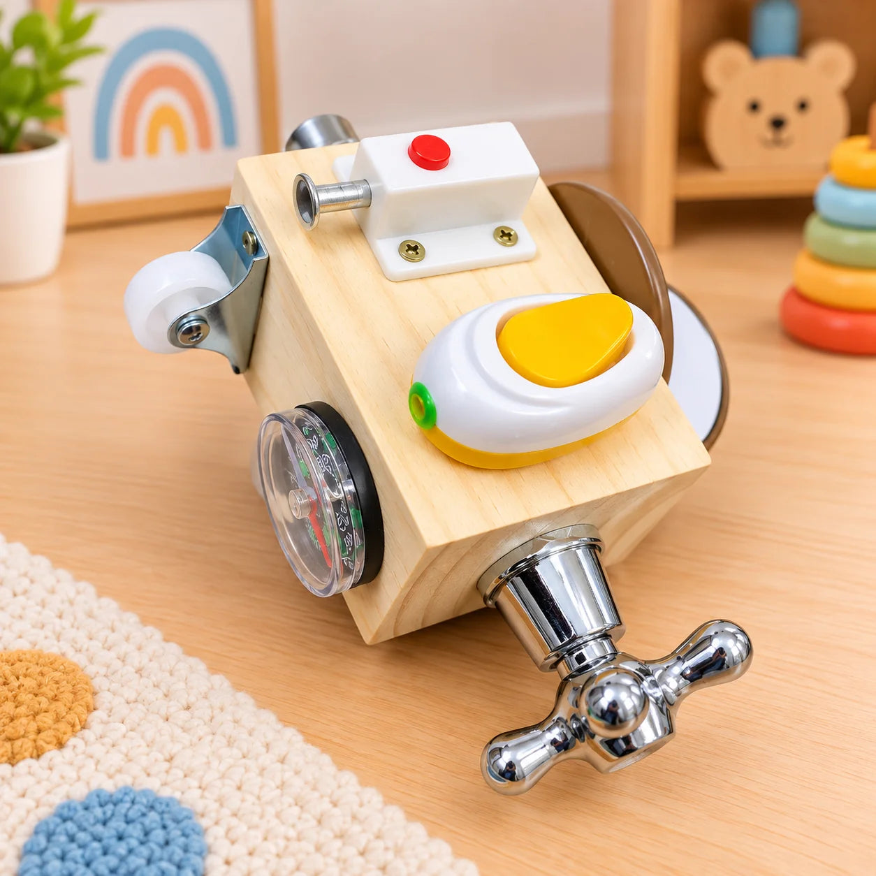 Wooden 8in1 Sensory Activity Interactive Busy Cube